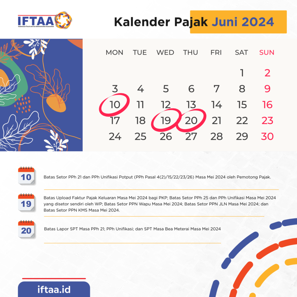 Kalender Pajak Juni 2024 Iftaa